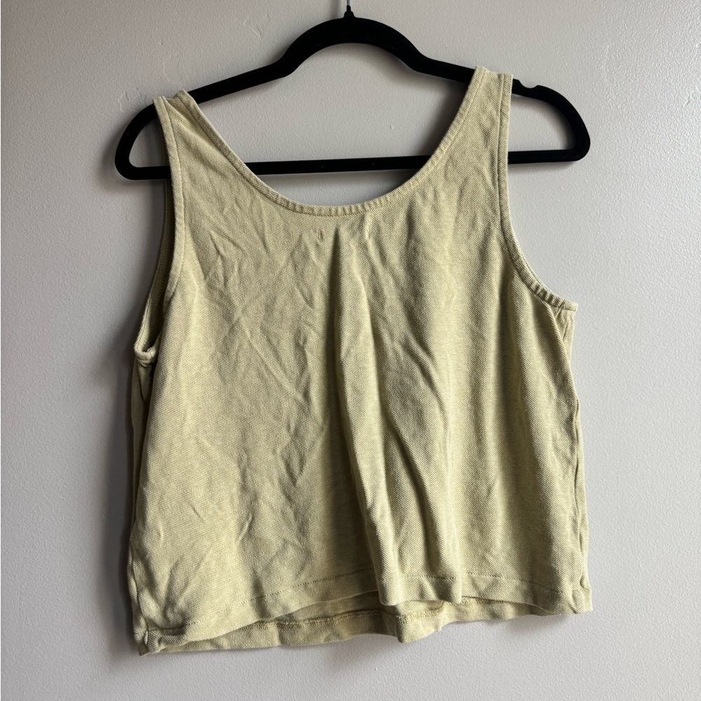 Madewell Tie Shoulder Tank Top M Coastal Resortwear Beach Vacation Quiet Luxury - Picture 4 of 4